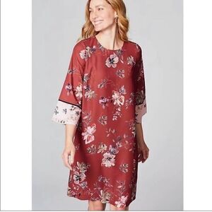 J. Jill Floral Kimono Shift Dress Bell Sleeve XS